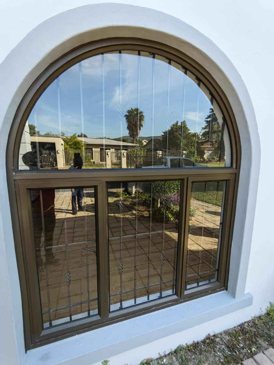 Bronze Aluminium Arched Window